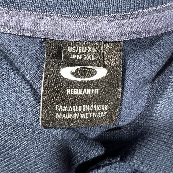 Y2K Oakley Golf Polo Shirt XL Navy Teal - Picture 5 of 7